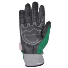Anti abrasion Synthetic Leather Silicone Coated Palm Assembly Work  Mechanic Glove